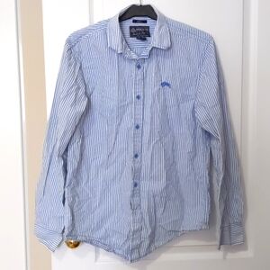 3/$45 American Rag long sleeve blue and white stripe shirt